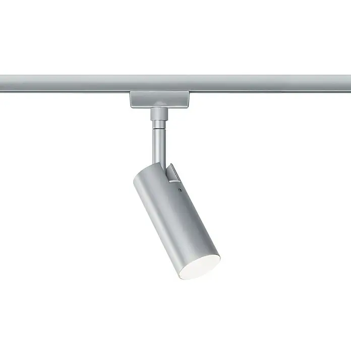 Paulmann URail LED-Spot Tubo - 5 W, L x B x H: 10,5 x 4,2 x 19,6 cm, Chrom matt - Vorderansicht
