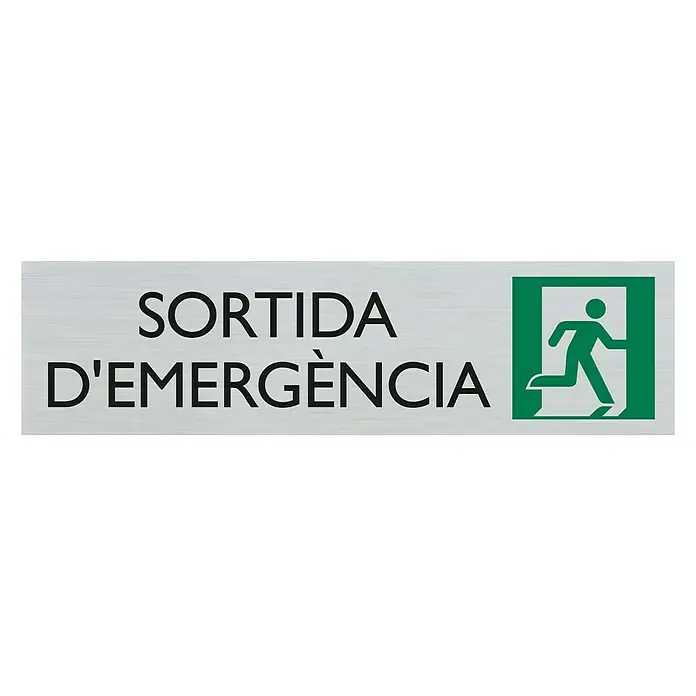 Pickup Señal de salida de emergencia catalán - Motivo: Salida de emergencia, L x An: 16,5 x 4,4 cm