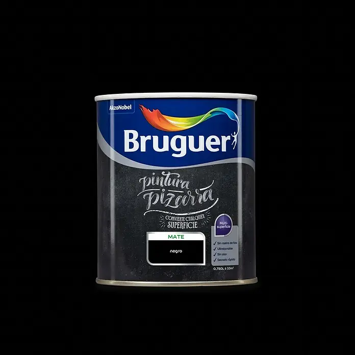 Bruguer Esmalte de pizarra Acrylic - Negro, 750 ml, Mate, Base al agua