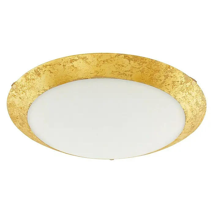 Eglo LED-Deckenleuchte rund Montenovo - 16 W, Ø x H: 395 mm x 10 cm, Weiß/Gold, Warmweiß - Vorderansicht