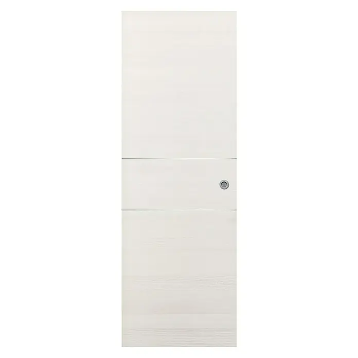 Puerta corredera de madera Fresno Eslovenia 200AL con uñero - 82,5 x 203 cm, Blanco, Macizo