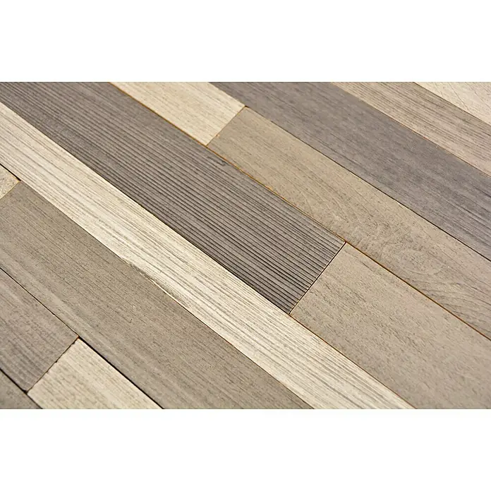 Selbstklebemosaik Woodland SWM PW3 - 30 x 30 cm, Holz, Grau - Detailaufnahme