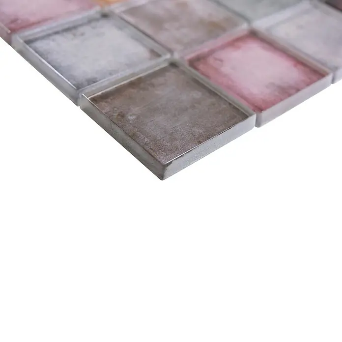 Mosaikfliese Quadrat Crystal SKY 123 - 30 x 30 cm, Lila, Glänzend - Detailaufnahme