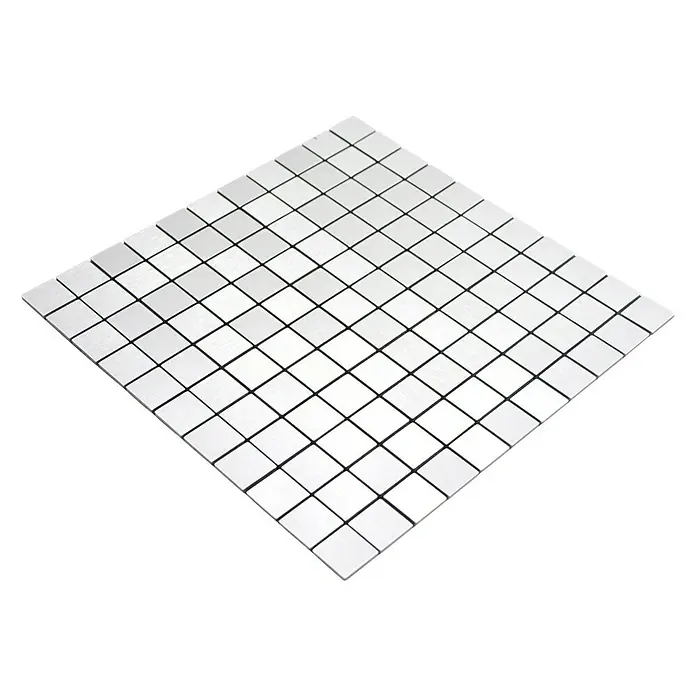 Selbstklebemosaik SAM 4AL7S - 29 x 29 cm, Metall, Silber - Ansicht von oben