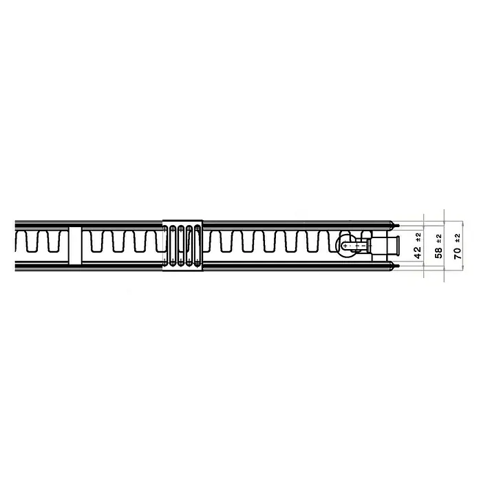 Universal-Flachheizkörper - B x H: 120 x 50 cm, 6-fach, Typ: EKE-21, 1.308 W