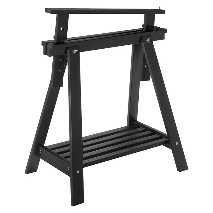 Astigarraga Holzbock Architekt - Tragkraft: 400 kg bei 2 Holzböcken, Höhe: 70 cm, Kiefer, Schwarz - Vorderansicht