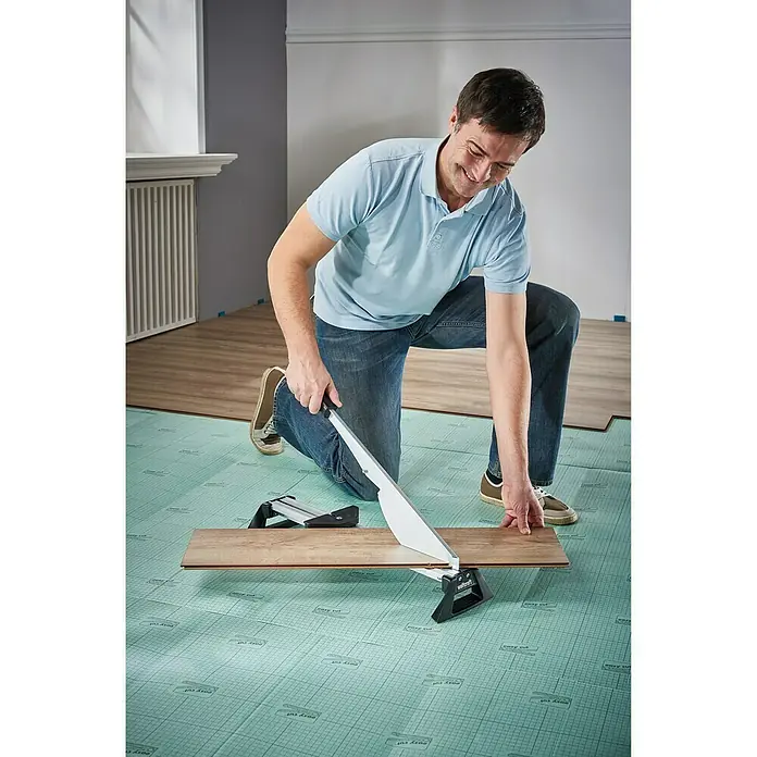 Wolfcraft Laminatschneider LC 600 - Geeignet für: Laminat, Schnittbreite: 465 mm, Material: Aluminium - Anwendungsbeispiel