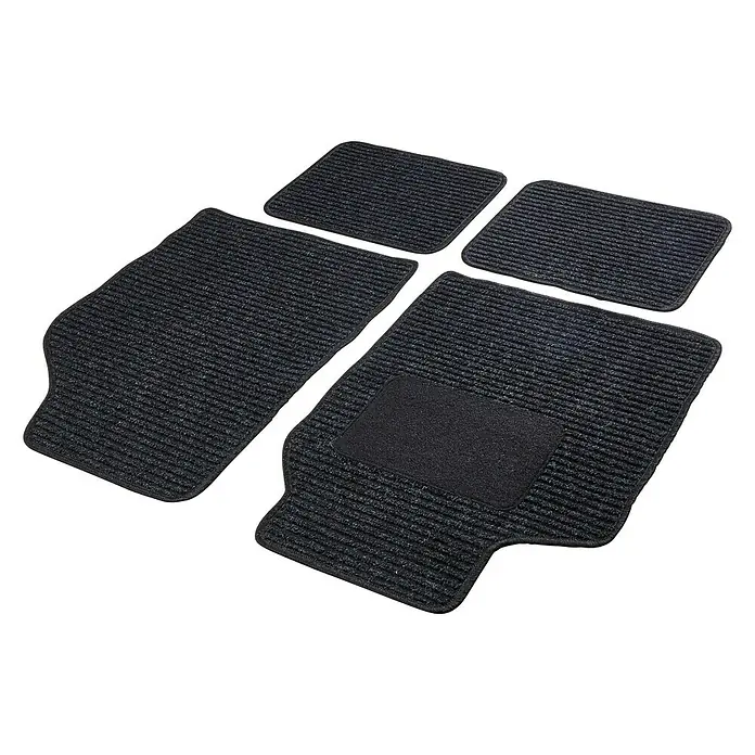 Cartrend Kfz-Teppichmatten-Set Textilthunder - Inhalt: 4 -tlg., Geeignet für: Alle Wagentypen, 500 x 740 x 35 mm - Ansicht von oben