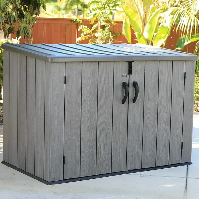 Lifetime Garten-Aufbewahrungsbox - L x B x H: 107 x 191 x 123 cm, Dunkelgrau, Kunststoff - Stimmungsaufnahme