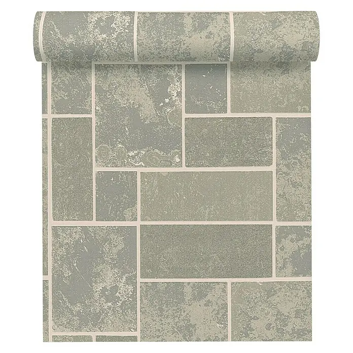 AS Creation Il Decoro Strukturtapete Fliese - Grau, Fliesenoptik, Reliefstruktur, 10,05 x 0,53 m - Vorderansicht