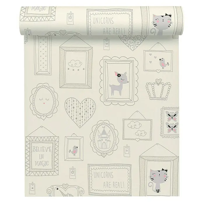 AS Creation Boys And Girls 6 Vliestapete Bilderrahmen - Creme, Motiv, 10,05 x 0,53 m - Vorderansicht