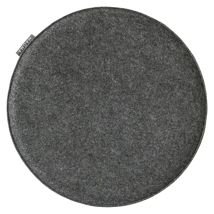 Sitzkissen rund Carl - Ø x H: 35 x 2 cm, Anthrazit, 100 % Polyester