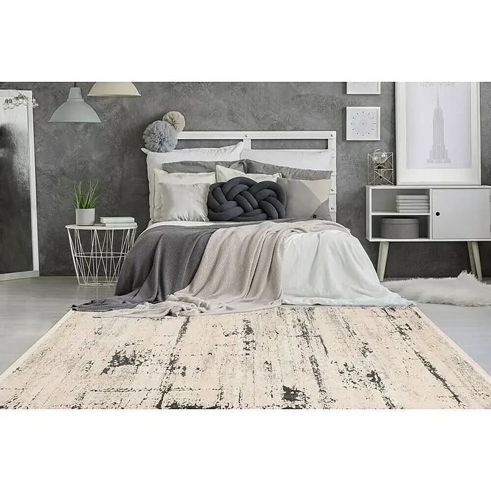 Kayoom Kurzflorteppich Palace VII - Anthrazit, 150 x 80 cm, 100 % Polypropylen - Stimmungsaufnahme