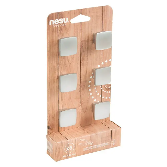Nesu Set de tiradores para muebles B6-28717-1 - L x An x Al: 2,5 x 2,5 x 1,9 cm, Acero, Cromado