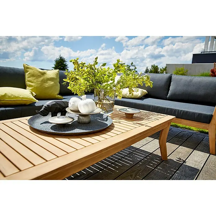 Sunfun Loungemöbel-Set Kathrin - 6 -tlg., Akazie, Naturbraun/Anthrazit