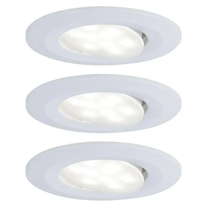 Paulmann Set ugradbenih LED svjetiljki - 6 W, Bijele boje, 3 Kom., Topla bijela - Pogled sprijeda