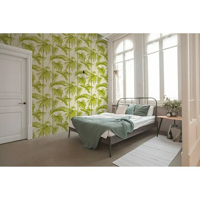 AS Creation Metropolitan Stories Vliestapete Gräser - Creme/Grün, Floral, 10,05 x 0,53 m - Stimmungsaufnahme