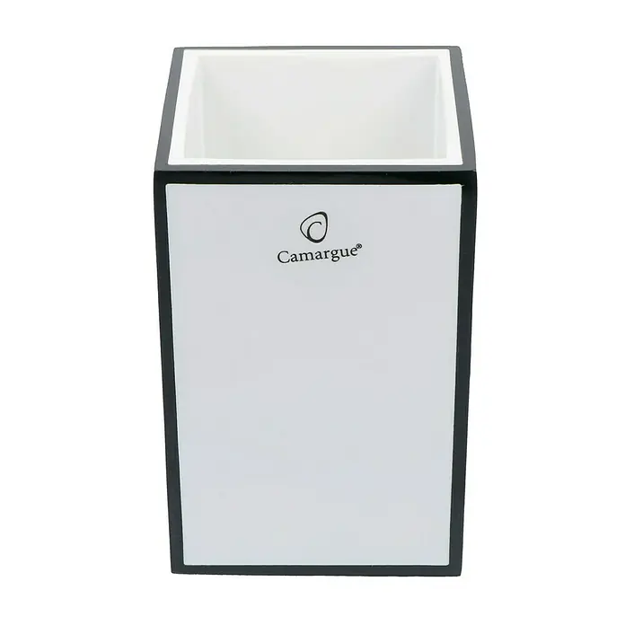Camargue Couture Zahnputzbecher - Polyresin, Weiß, Schwarz
