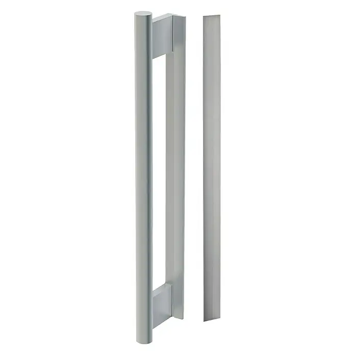 Diamond Doors Griffstange GS 49016 einseitig - Edelstahloptik, Geeignet für: Ganzglas-Schiebetüren, 35 x 2,5 cm - Vorderansicht