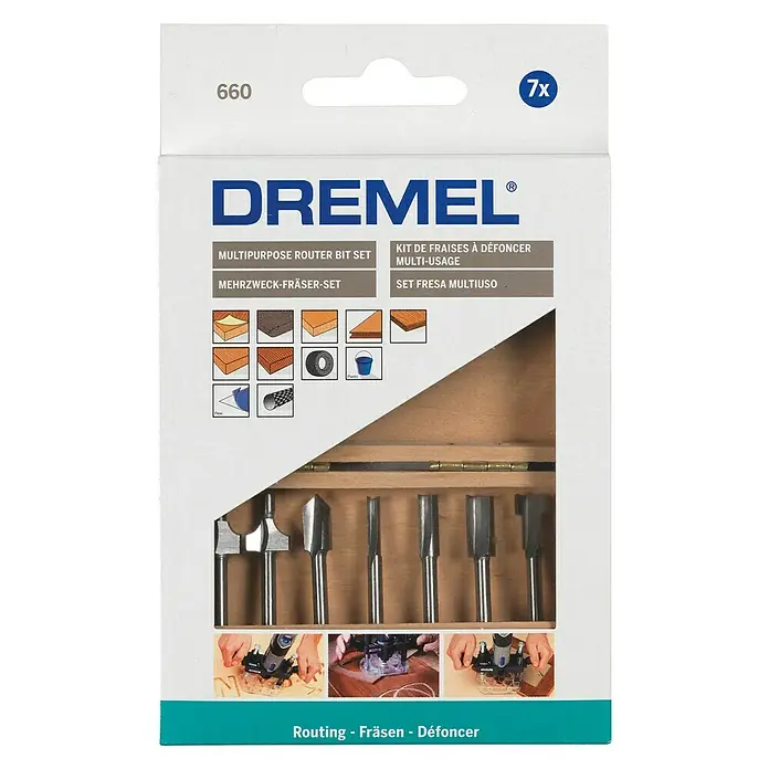 Dremel Frezenset 660 - 7 -delig, Diameter schacht: 3,2 mm