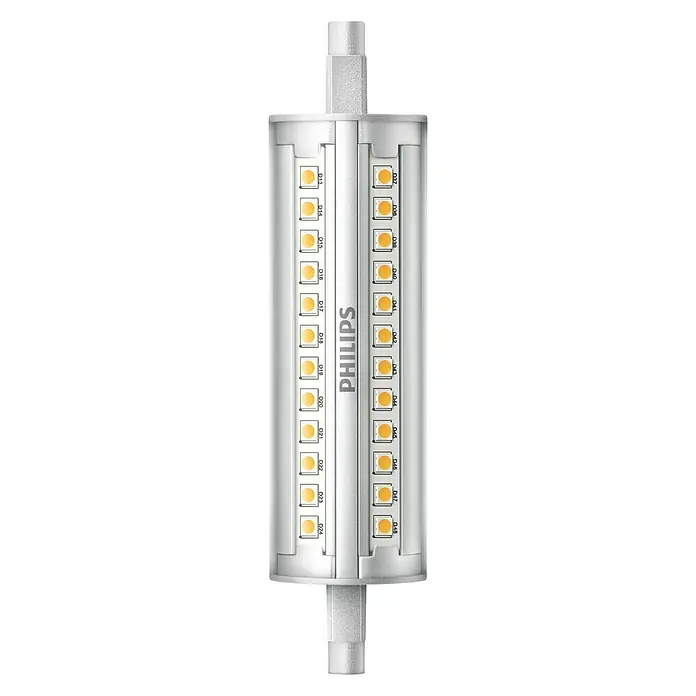 Philips Bombilla LED - 14 W, Color de luz: Blanco cálido, Intensidad regulable, Tubular
