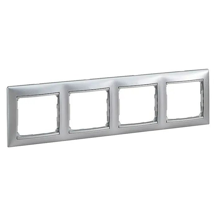 Legrand Abdeckrahmen Valena - Aluminium, 4-fach, Kunststoff, Unterputz