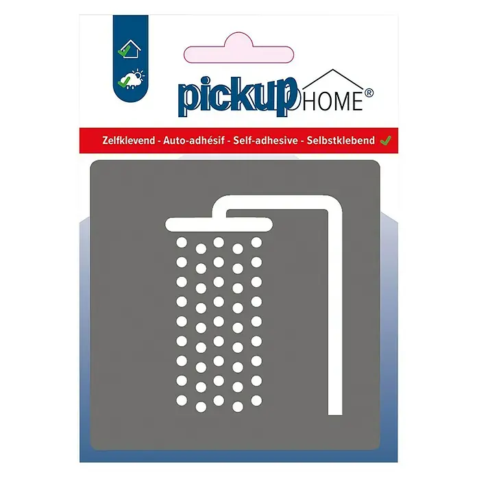 Pickup Etiqueta adhesiva - L x An: 9 x 9 cm, Ducha, Gris