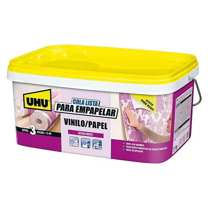 UHU Cola de empapelado Vinilo y papel - Incolora / Transparente, 2,5 kg