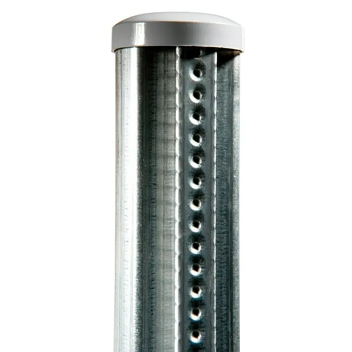 Poste para cercado Quick Fix - Altura: 235 cm, Diámetro: 48 mm, Efecto aluminio, Acero