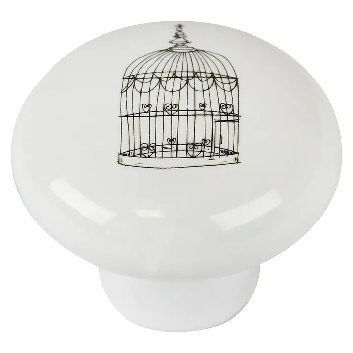 Rei Set de pomos para muebles Jaula - 4 pzs., Ø x Al: 40 x 31 mm, Porcelana