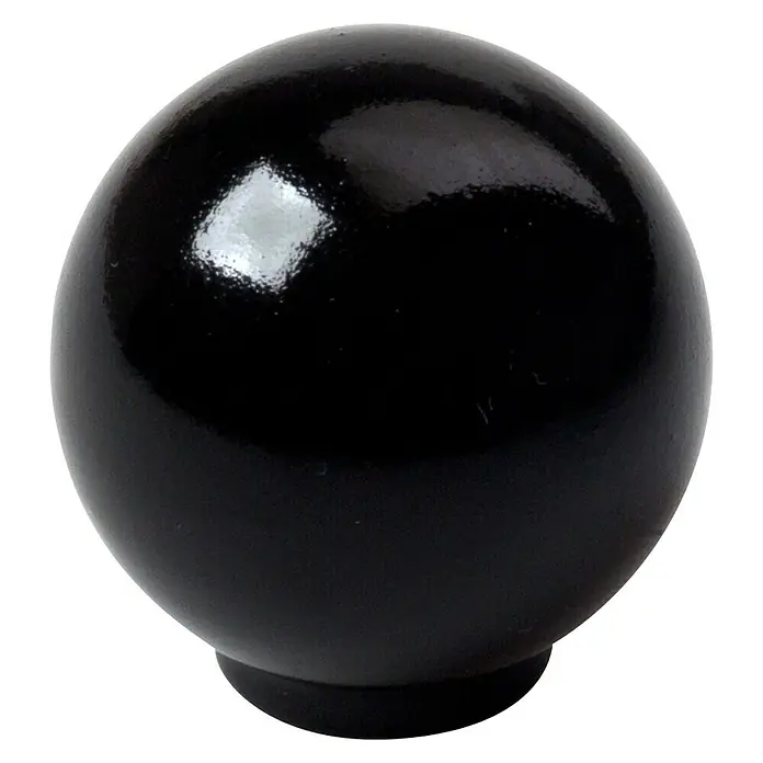 Rei Set de pomos para muebles bola negra - 4 pzs., Ø x Al: 34 x 36 mm, Plástico