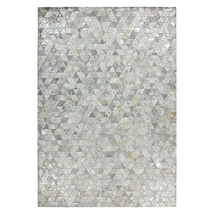 Kayoom Echtlederteppich Rocket II - Grau/Silber, 170 x 120 cm, 100 % Leder - Ansicht von oben