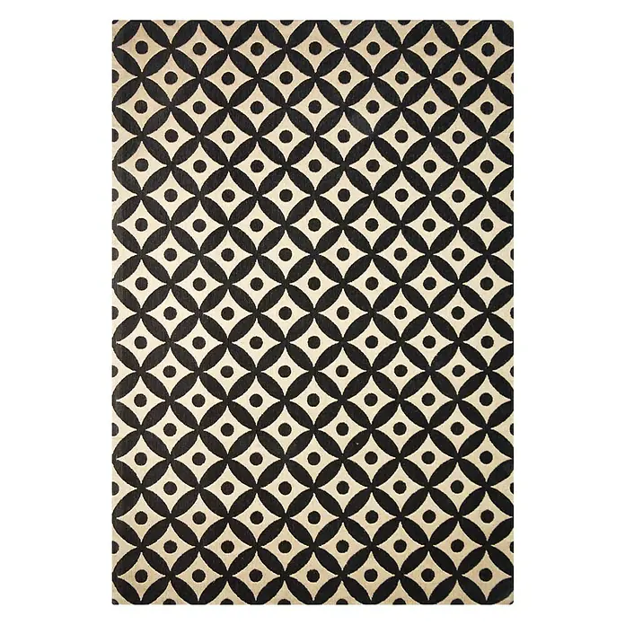 Kayoom Flachgewebeteppich Scandy I - Natur/Schwarz, 150 x 80 cm, 100 % Jute - Ansicht von oben