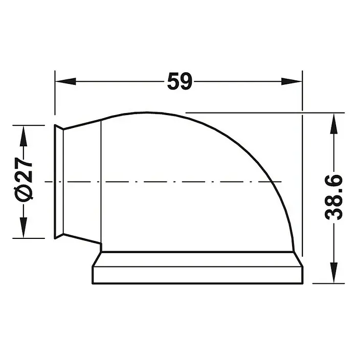 Häfele Türfeststeller - L x H: 60 x 38 mm, Braun - Vorderansicht