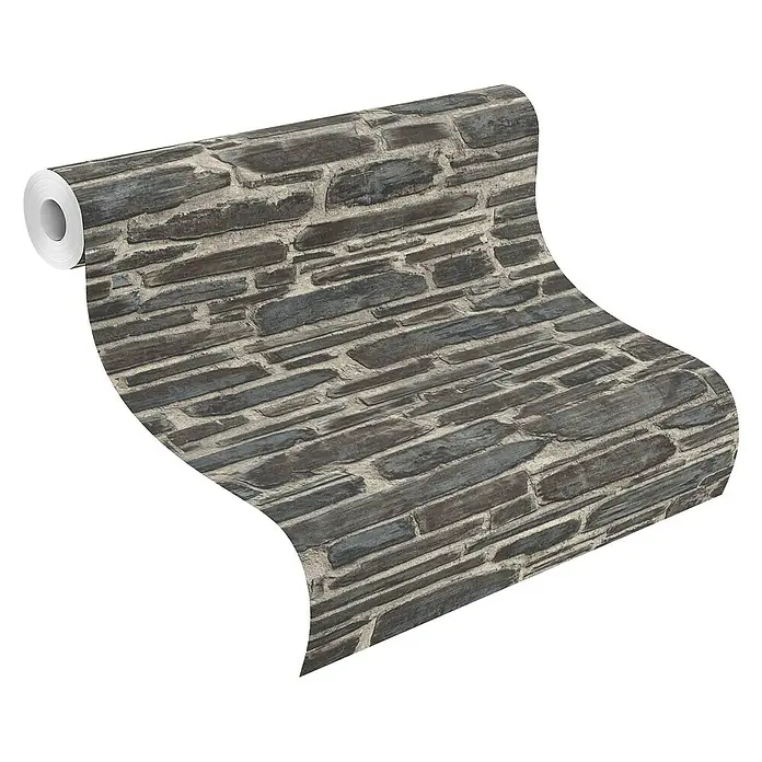 Rasch Tapetenwechsel Vliestapete - Braun/Beige, Steinoptik, 10,05 x 0,53 m - Anwendungsbeispiel
