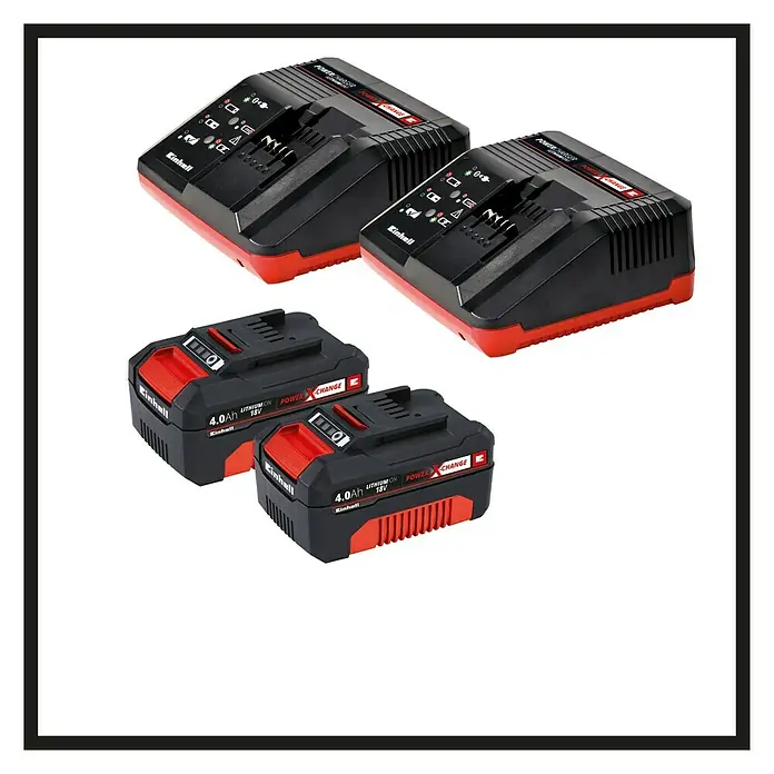 Einhell Power X-Change Akumulatorska kosilica GE-CM 43 Li M Kit - 18 V, 2 baterije, 4 Ah, Širina reza: 43 cm - Pogled sprijeda