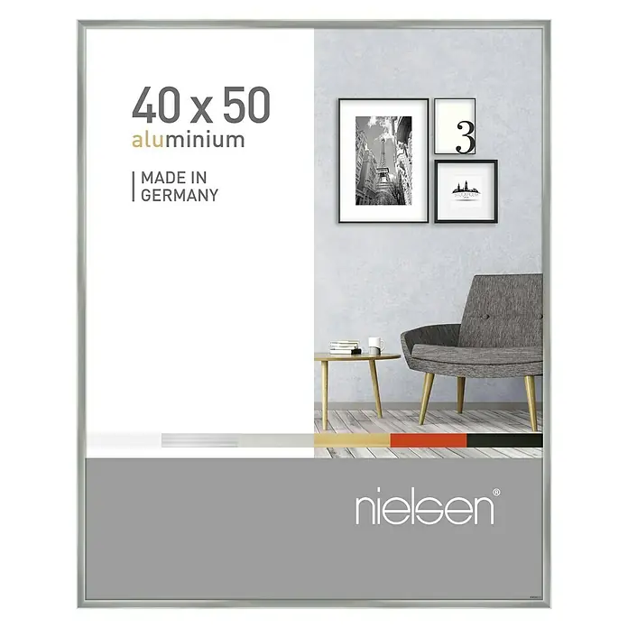 Nielsen Bilderrahmen Pixel - Silber, 40 x 50 cm, Aluminium - Vorderansicht