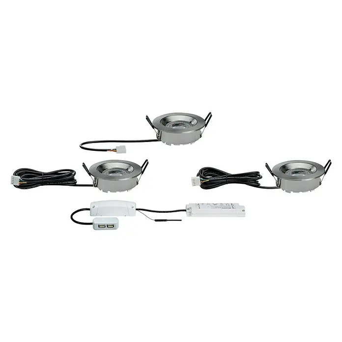 Paulmann Smart Home ZigBee LED-Einbauleuchten-Set - 5,1 W, Weiß, 3 Stk., RGB - Vorderansicht