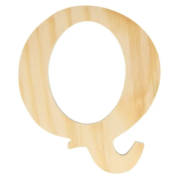 Artemio Letra de madera - Motivo: Q, L x An x Al: 11,5 x 1 x 11,5 cm, Madera