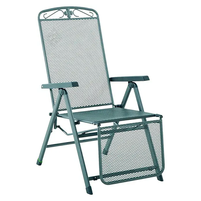 MWH Garten-Liegestuhl Savoy - B x T x H: 58 x 70 x 110 cm, Stahl, Eisengrau