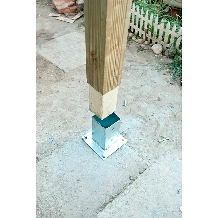 Base para poste - Plateado, Apto para: Trabajar en el jardín
