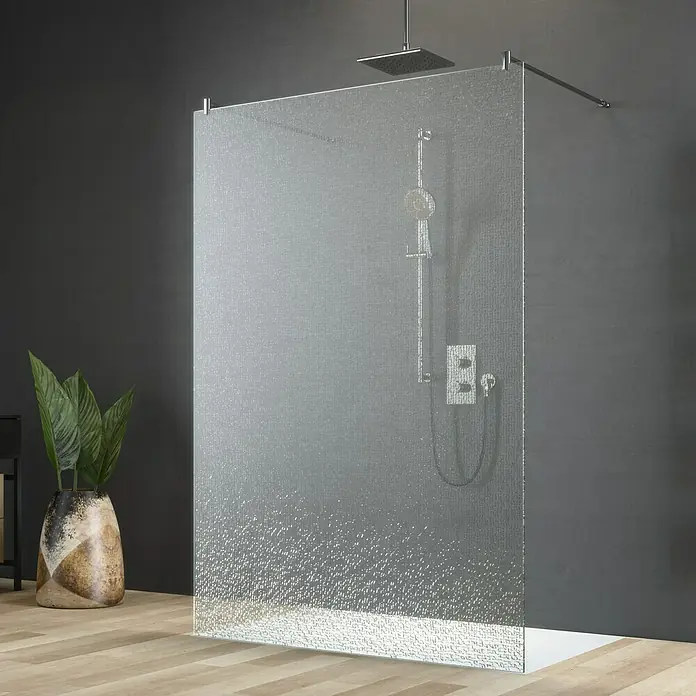 Camargue Douchewand Crash Glass - 135 x 200 cm, Gecoat, Dikte: 12,8 mm