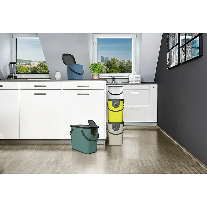 Rotho Albula Mülltrennsystem Albula - 6 l, Weiß, Eckig, Kunststoff - Stimmungsaufnahme