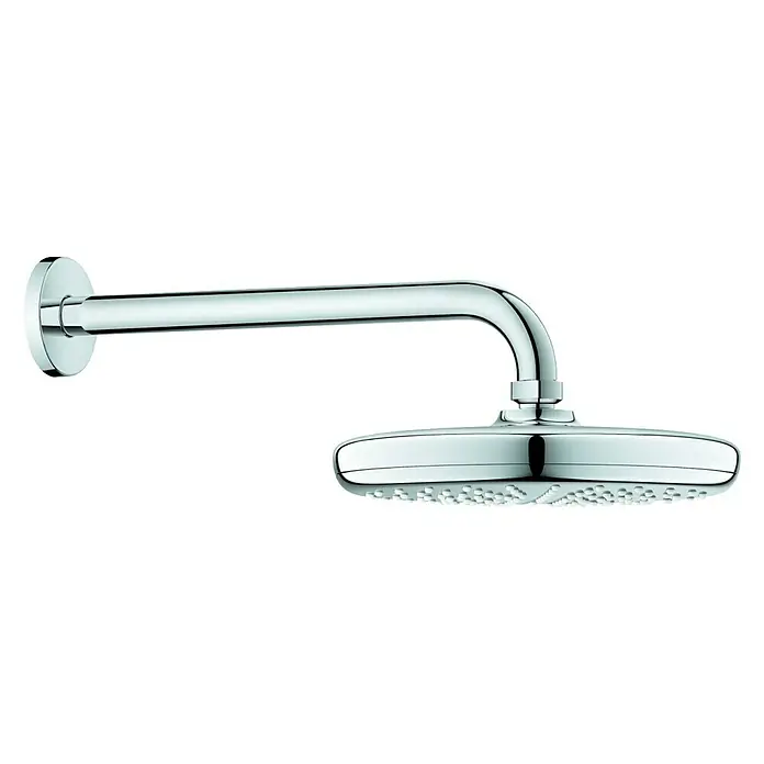 Grohe Tempesta Kopfbrausen-Set - Durchmesser: 21 cm, 9,5 l/min bei 3 bar, Wandmontage, Chrom - Rechte Seitenansicht