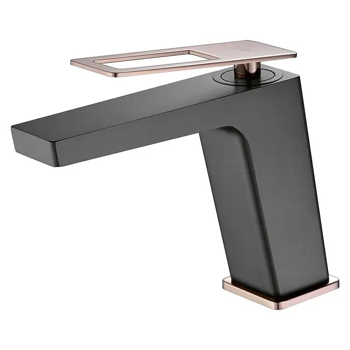 Imex Suecia Grifo de lavabo - Negro/Oro rosa