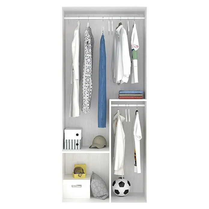 Armario para ropa Clein - L x An x Al: 53 x 90 x 202 cm, Blanco ártico