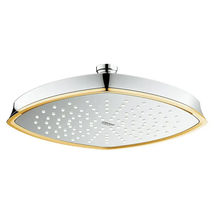 Grohe Kopfbrause Grandera 210 - 22,1 x 22,1 cm, 18 l/min bei 3 bar, Chrom/Gold - Vorderansicht