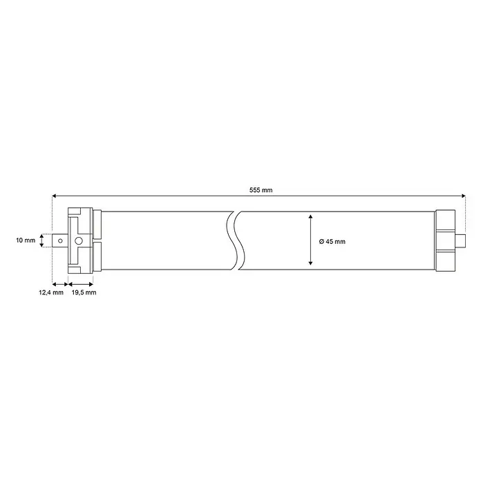 Schellenberg Funk-Rohrmotor Premium 40 Maxi - Max. Rollladenfläche: 15 m² bei Kunststoffrollläden, Einbaulänge: 620 mm, Zugkraft: 60 kg