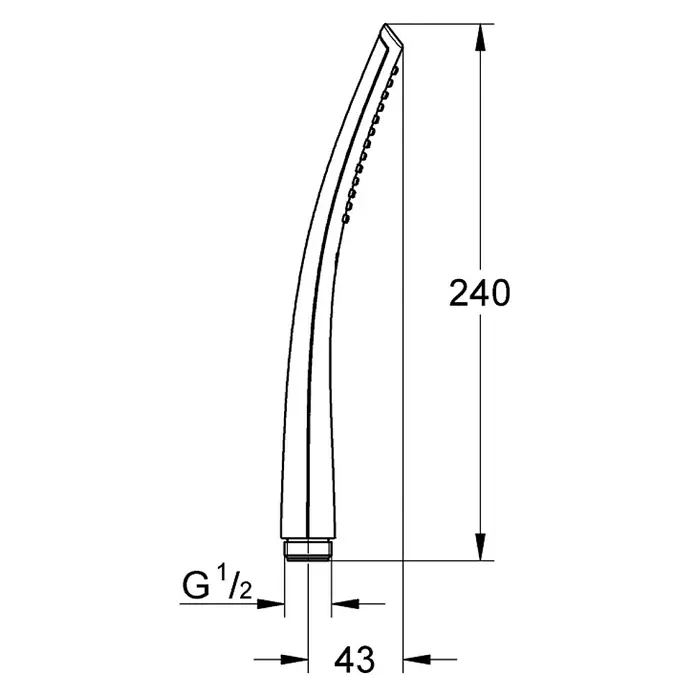 Grohe Handbrause Veris Stick - Anzahl Funktionen: 1 Stk., 17 l/min bei 3 bar, Chrom - Vorderansicht