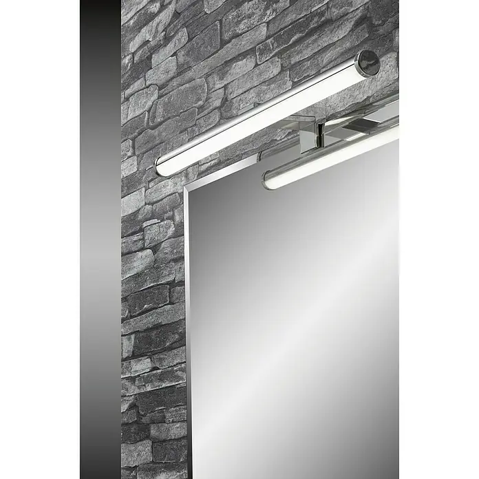 Briloner Aplique LED para espejo - 6 W, Plateado, L x An x Al: 40 x 9 x 4 cm, IP44